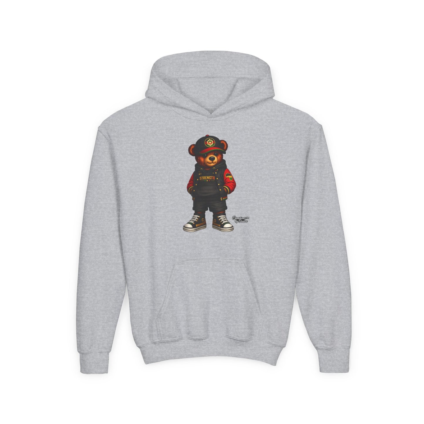Youth Bear Hoodie – Streetwear Teddy Graphic Pullover for Kids