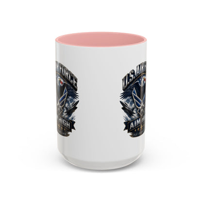 U.S. Air Force Accent Coffee Mug — Aim High Eagle Design (11/15 oz)