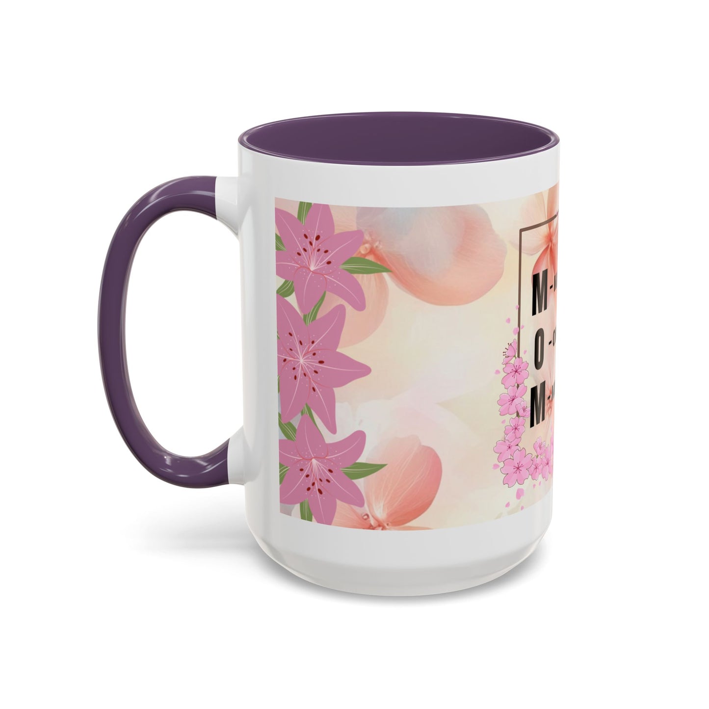 Mom Acronym Coffee Mug — "MOM: Magical • One-of-a-Kind • Motivator" Floral Accent