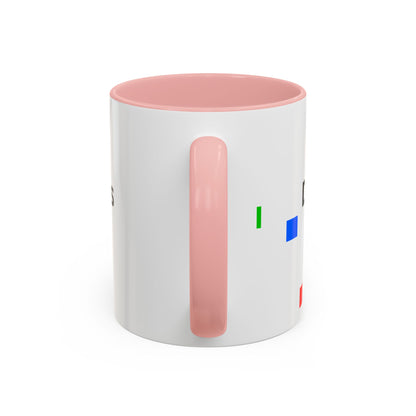Accent Coffee Mug — 'Different Not Less' Pride-Inclusive Color Block Design (11/15oz)