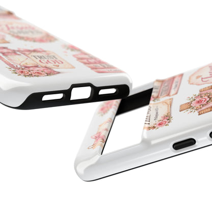 Christian Phone Case — Jesus Saves Floral Tough Case with 'God Is Within Her' & 'Trust God' Design