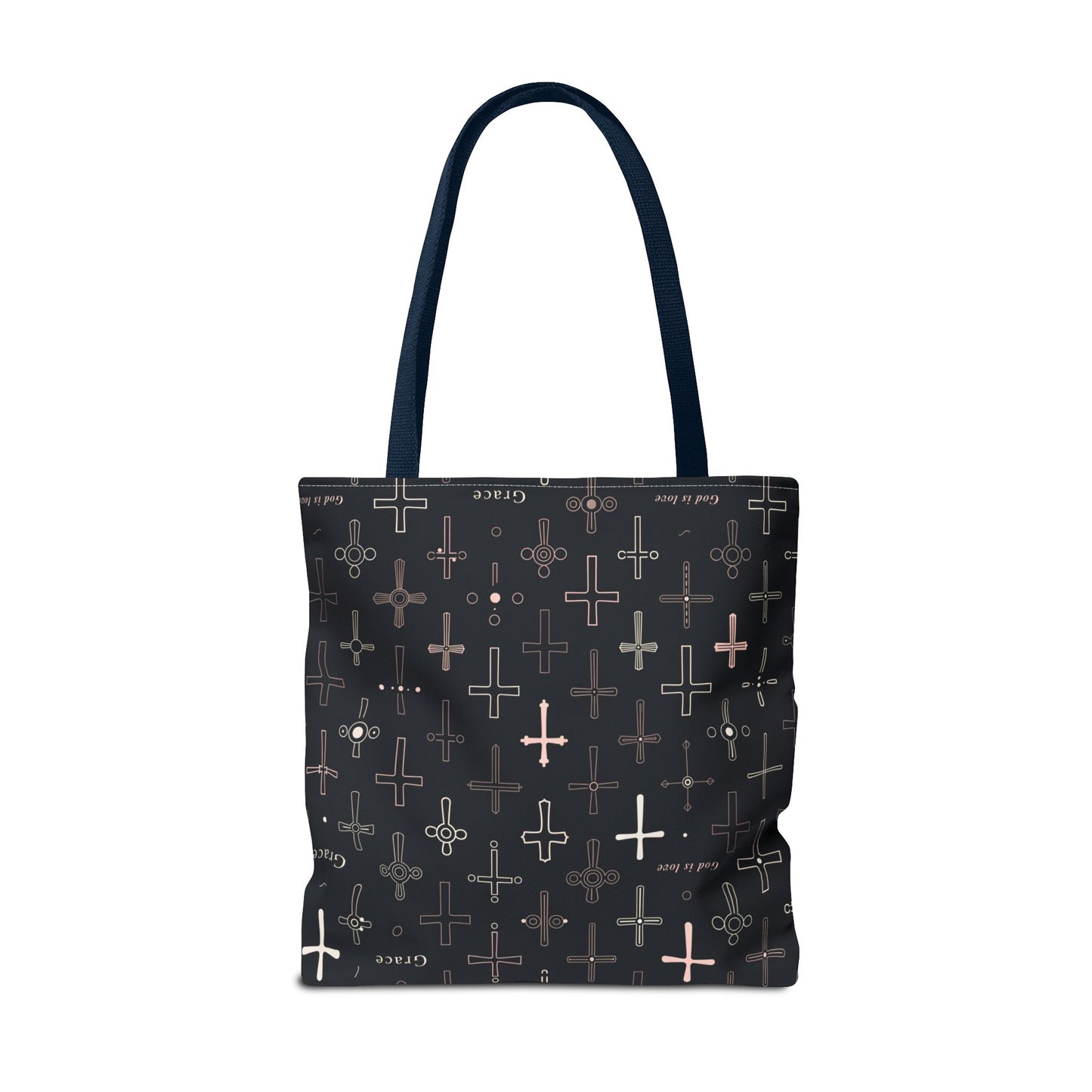 Cross Pattern Tote Bag — Faith & Grace Religious All-Over Print Tote