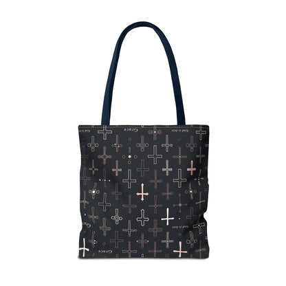 Cross Pattern Tote Bag — Faith & Grace Religious All-Over Print Tote