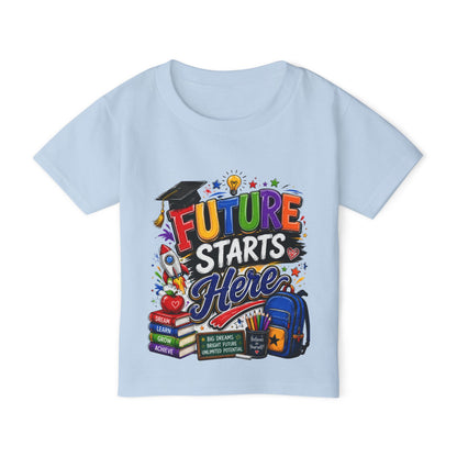 Toddler T-Shirt — "Future Starts Here" Back-to-School Graphic Tee