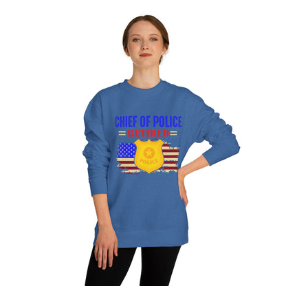 Retired Chief of Police Sweatshirt – American Flag Badge Tribute