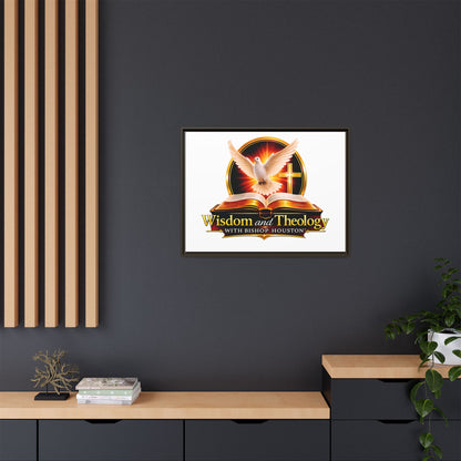 Framed Canvas Print — "Wisdom and Theology" Dove & Bible Wall Art