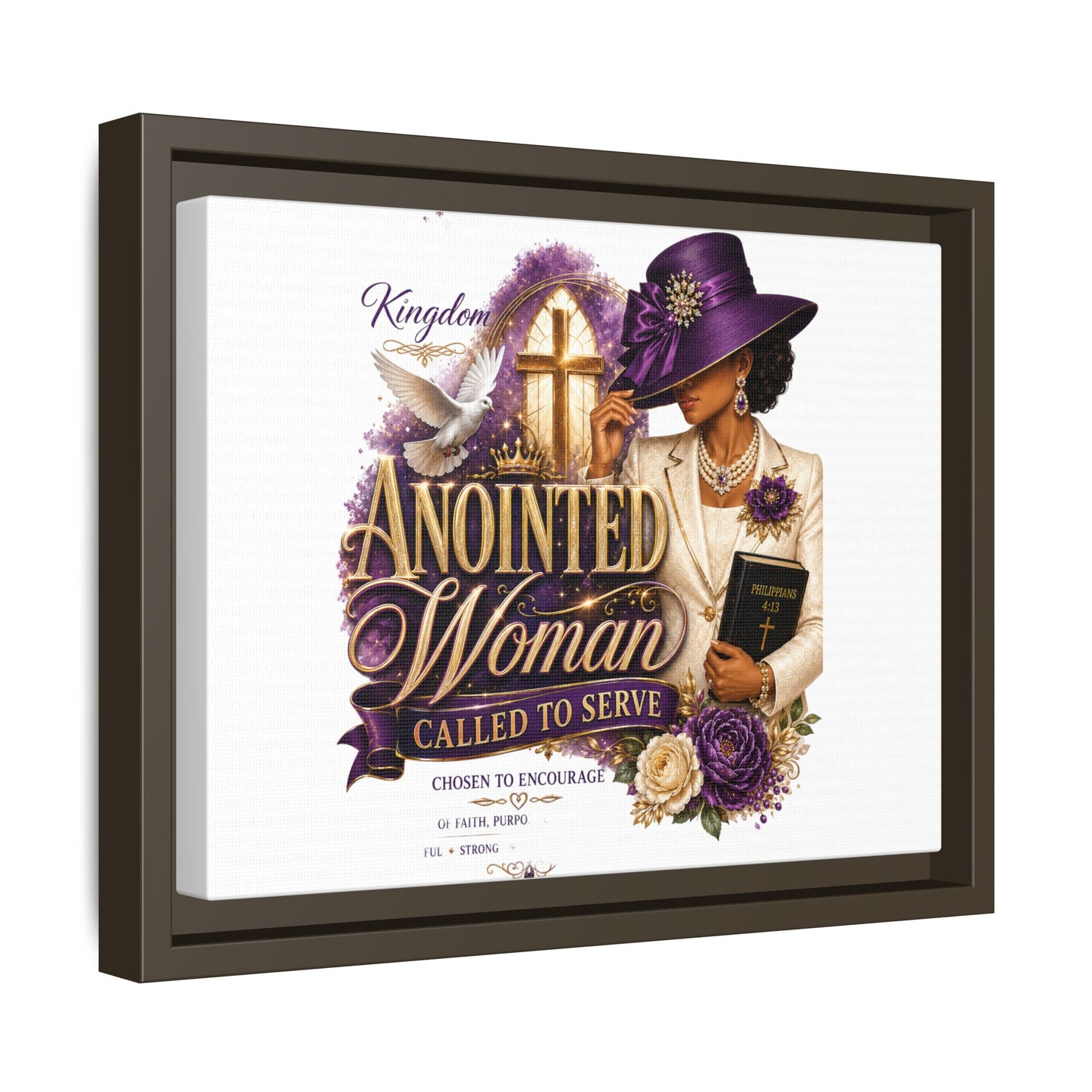 Framed Canvas Print — "Anointed Woman Called to Serve" Christian Wall Art