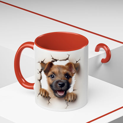 Puppy Peeking Accent Coffee Mug – Cute Dog Lover 11/15oz