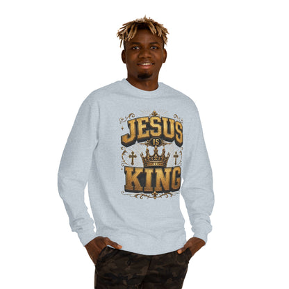 Jesus Is King Sweatshirt - Christian Crown Faith Crewneck