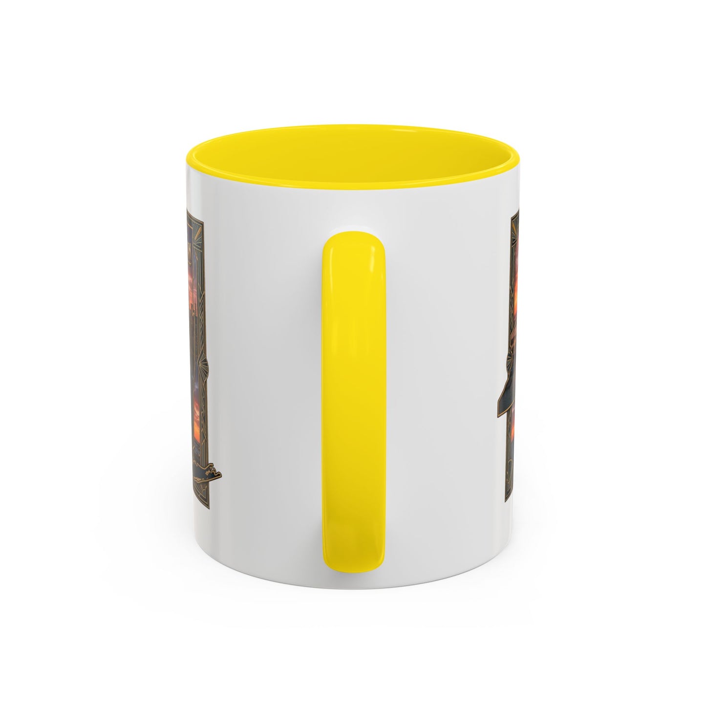 New York Skyline Accent Coffee Mug — Empire State Sunset Scene (11/15oz)