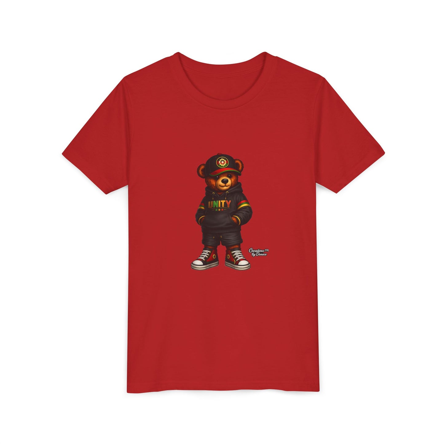 Youth T‑Shirt — Cool Bear Graphic Tee with 'UNITY' Hoodie Design