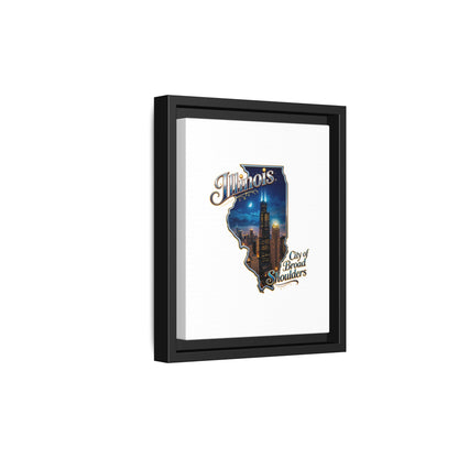 Illinois City of Broad Shoulders Matte Canvas Framed Wall Art