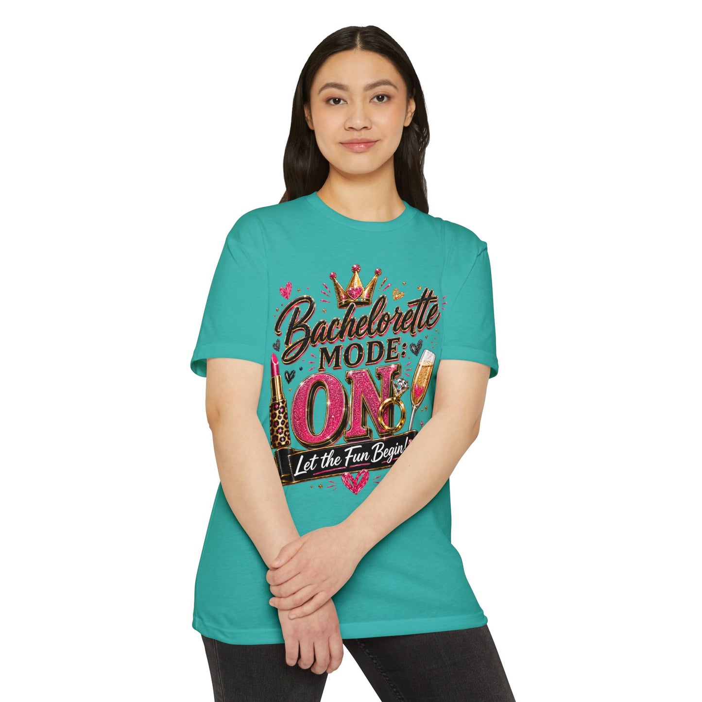 Bachelorette Mode On T-Shirt — 'Let the Fun Begin' Bachelorette Party Tee