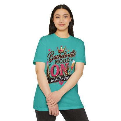 Bachelorette Mode On T-Shirt — 'Let the Fun Begin' Bachelorette Party Tee