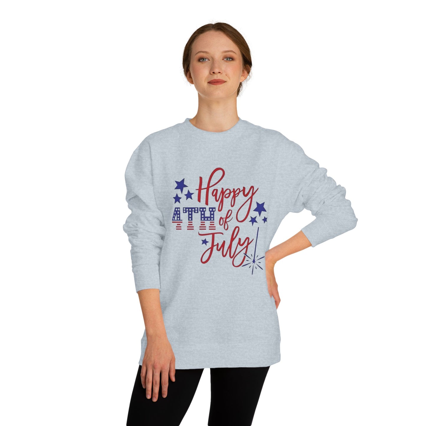 Happy 4th of July Sweatshirt — Patriotic Stars & Fireworks Crewneck