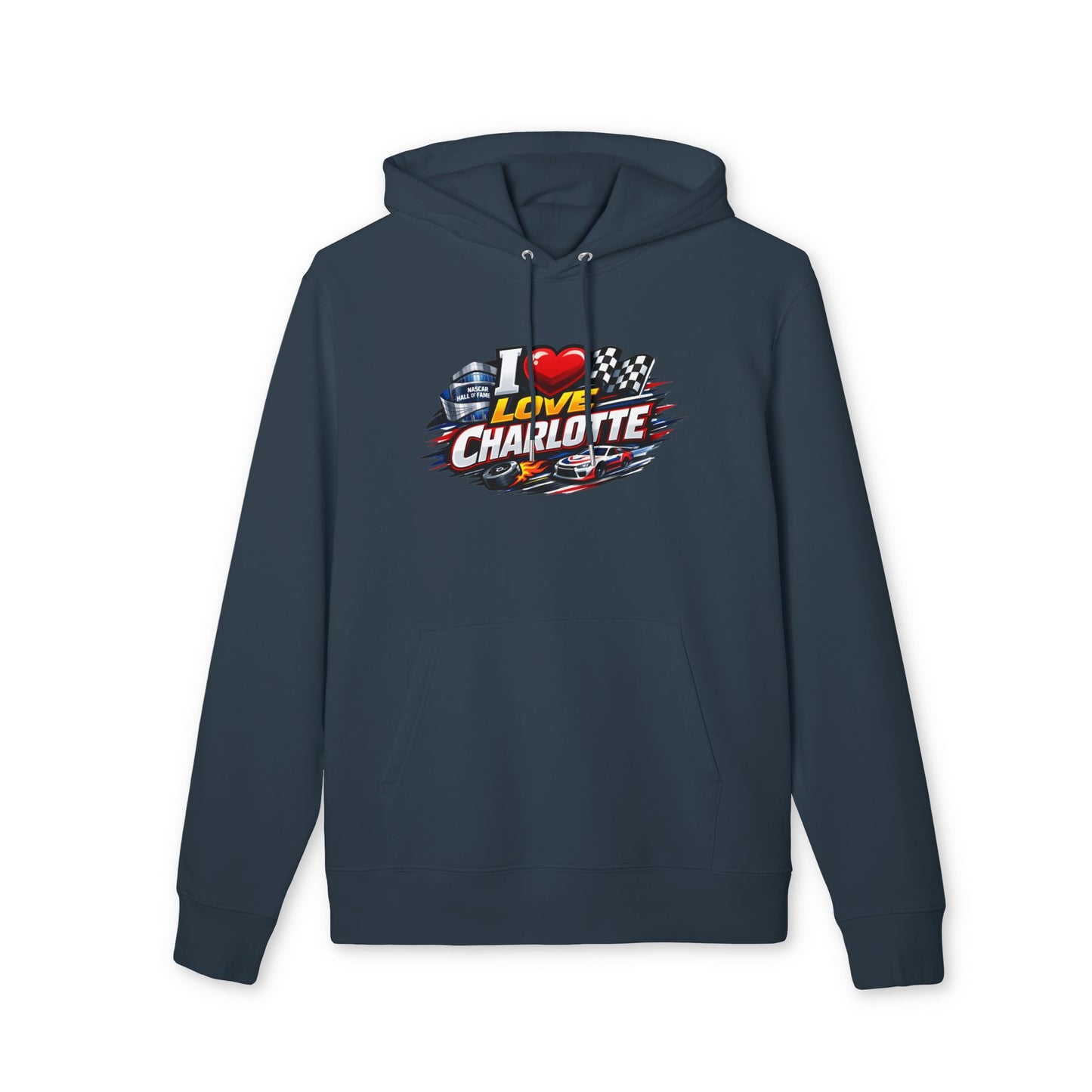 I Love Charlotte Racing Hoodie — Retro NASCAR-Inspired Pullover