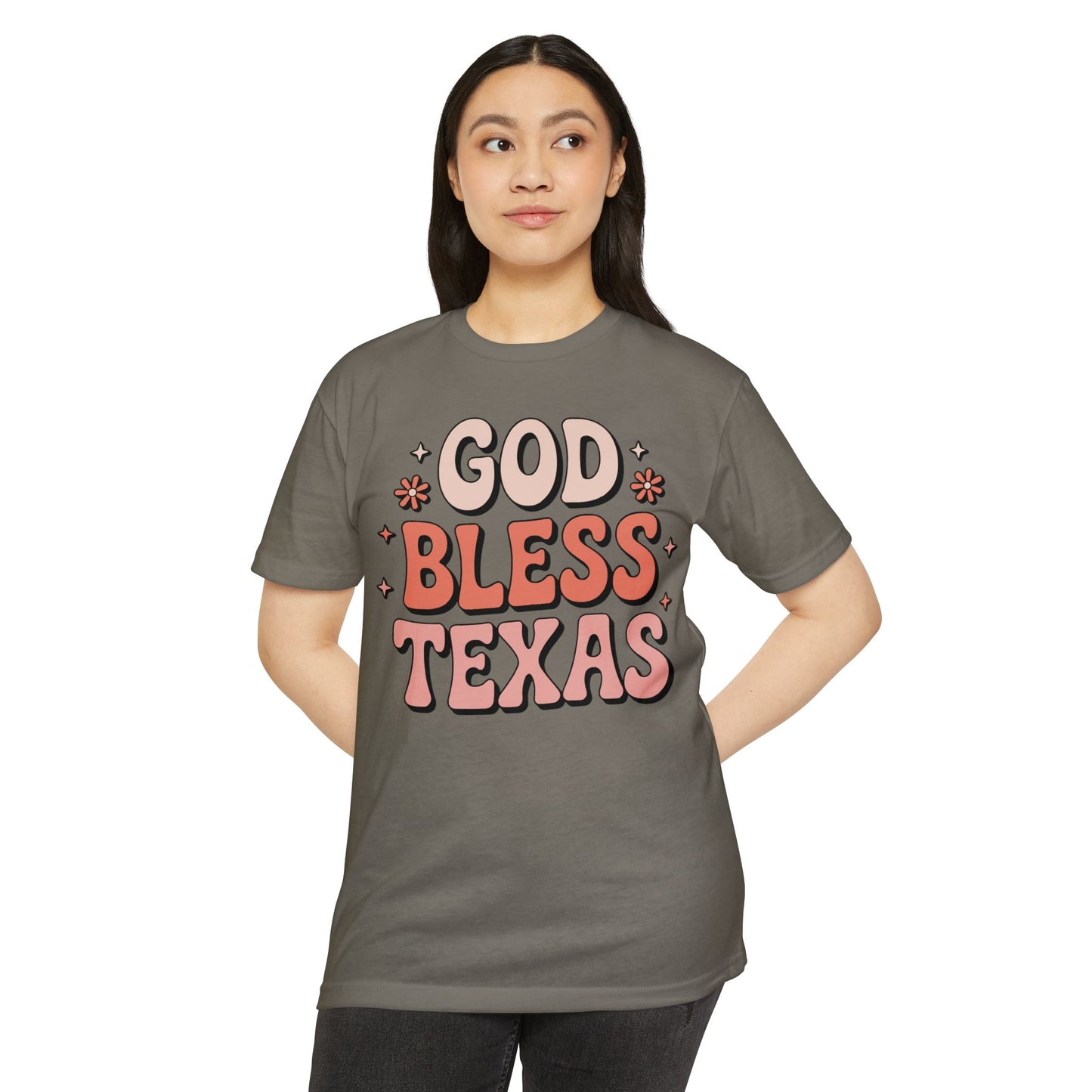 God Bless Texas T-Shirt — Retro Floral State Pride Tee