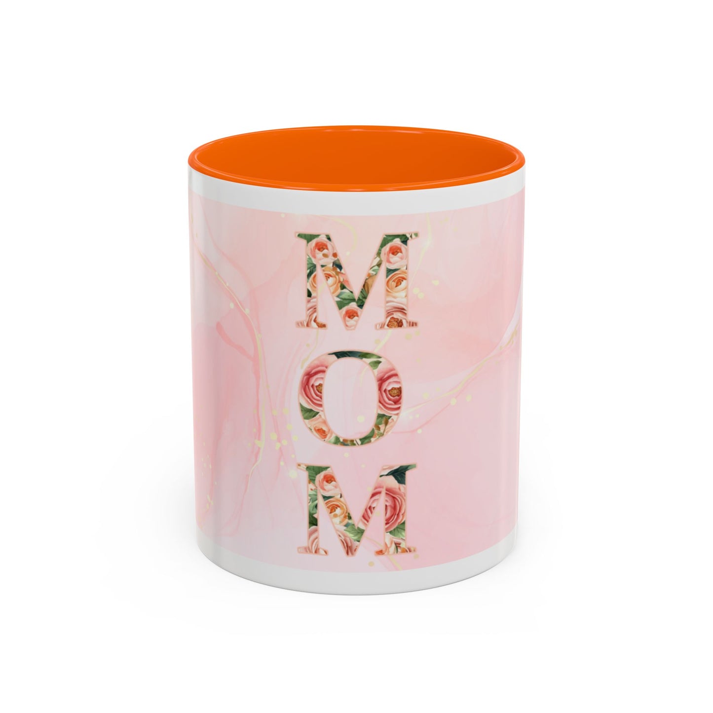 Mom Floral Accent Coffee Mug – Pink Rose Mother's Day Gift (11/15 oz)