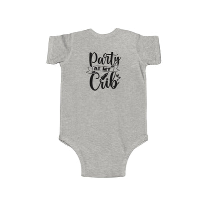 Infant Bodysuit — "Party at My Crib" Cute Baby Onesie, Newborn Shower Gift