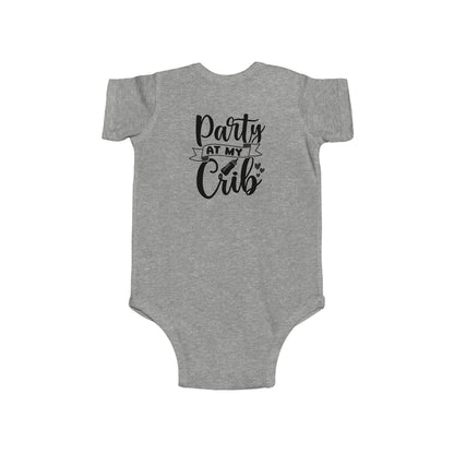 Infant Bodysuit — "Party at My Crib" Cute Baby Onesie, Newborn Shower Gift