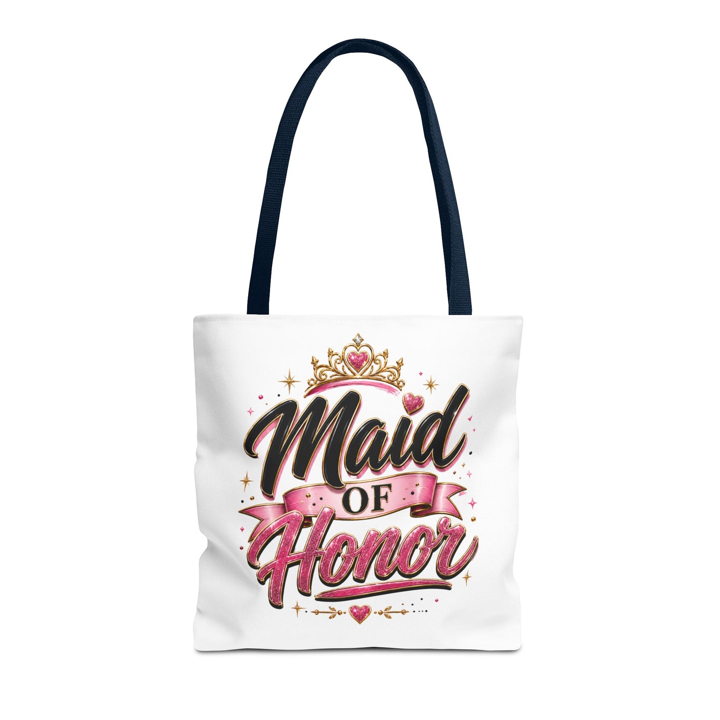 Maid of Honor Tote Bag — Pink Crown Bridal Party Tote for Weddings & Bachelorette