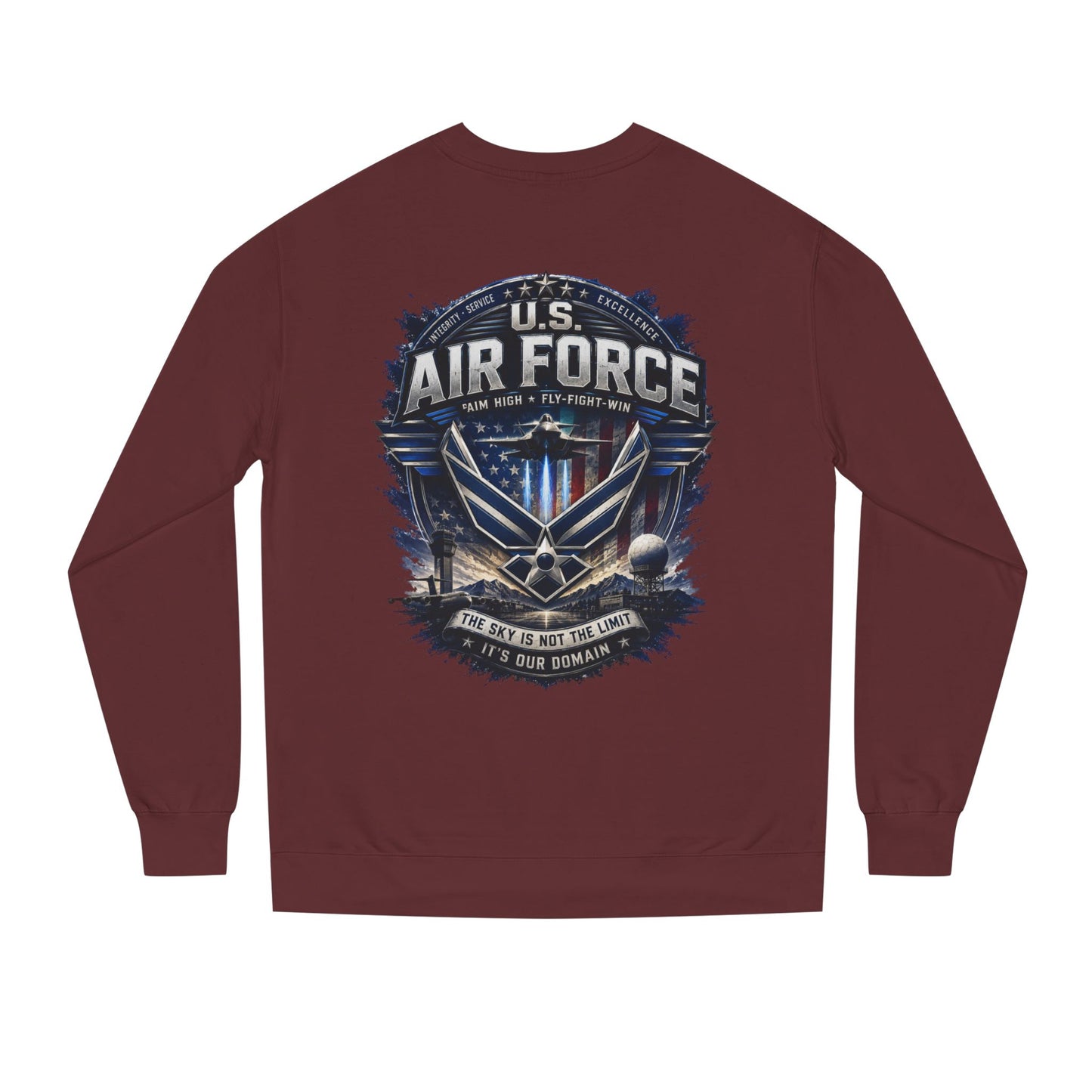 Air Force Crewneck Sweatshirt - U.S. Military Emblem Graphic