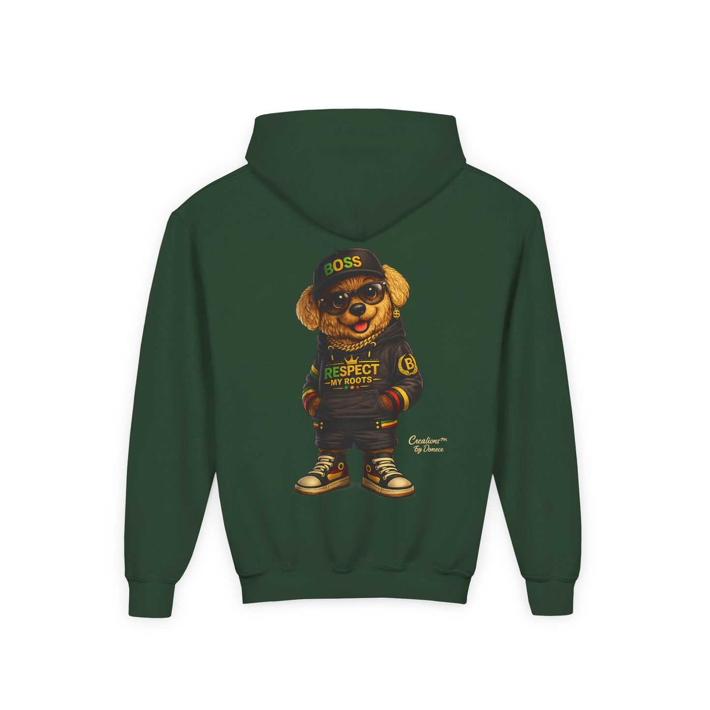 Youth Hoodie — Cool Bear 'Boss' Streetwear Design