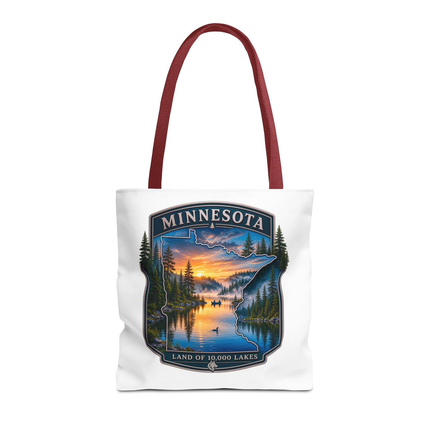 Minnesota Scenic Tote Bag — 'Land of 10,000 Lakes' Sunset Lake Design