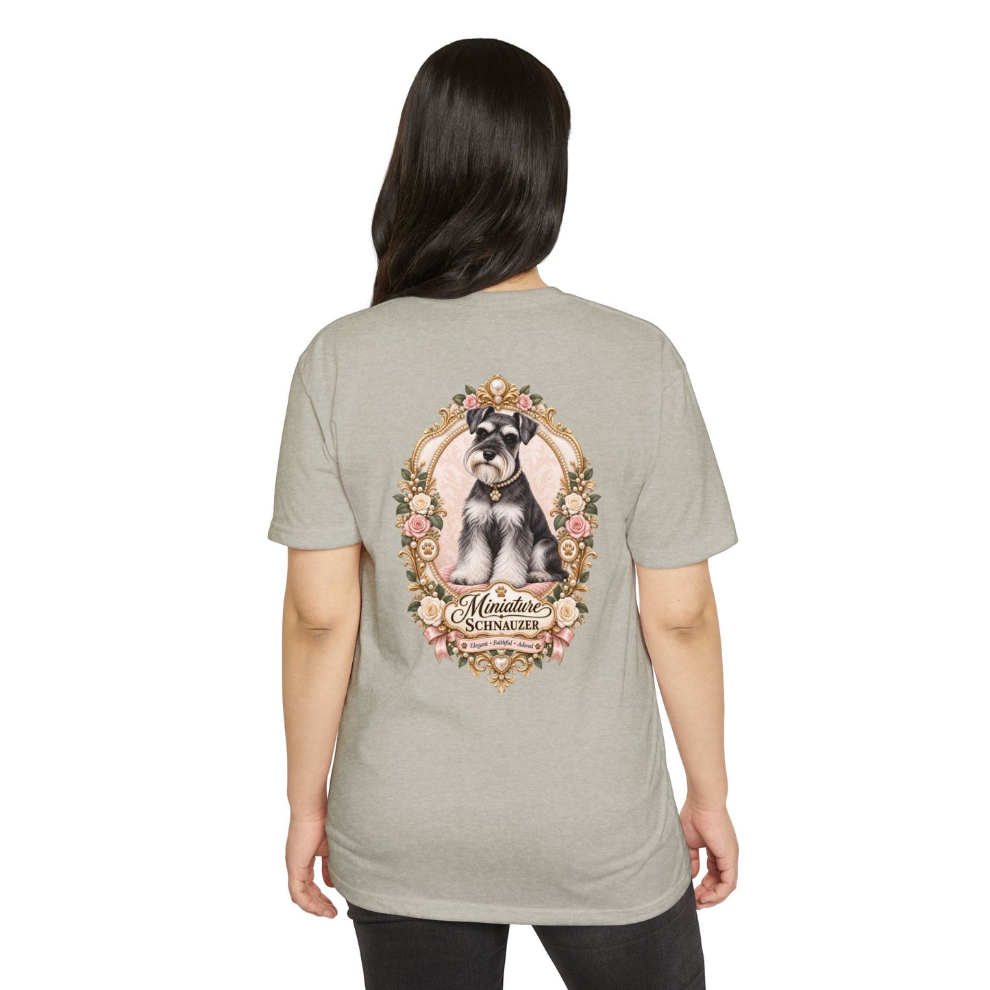 Miniature Schnauzer Floral Portrait T-Shirt
