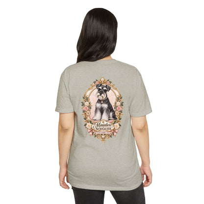Miniature Schnauzer Floral Portrait T-Shirt