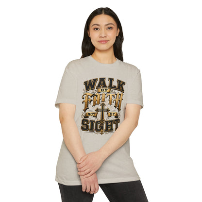 Walk By Faith T-Shirt — Christian Cross Inspirational Graphic Tee