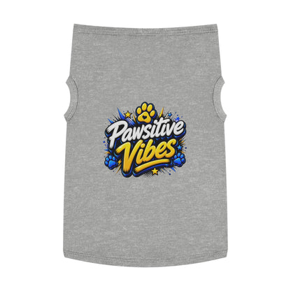 Pet Tank Top: "Pawsitive Vibes" Dog Tank — Cute Paw Print Pet Shirt