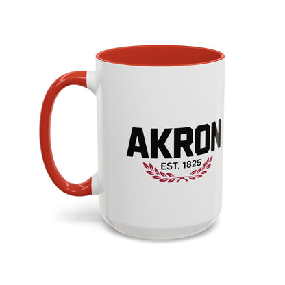 Akron Est. 1825 Accent Coffee Mug — Vintage City Pride Ceramic Mug