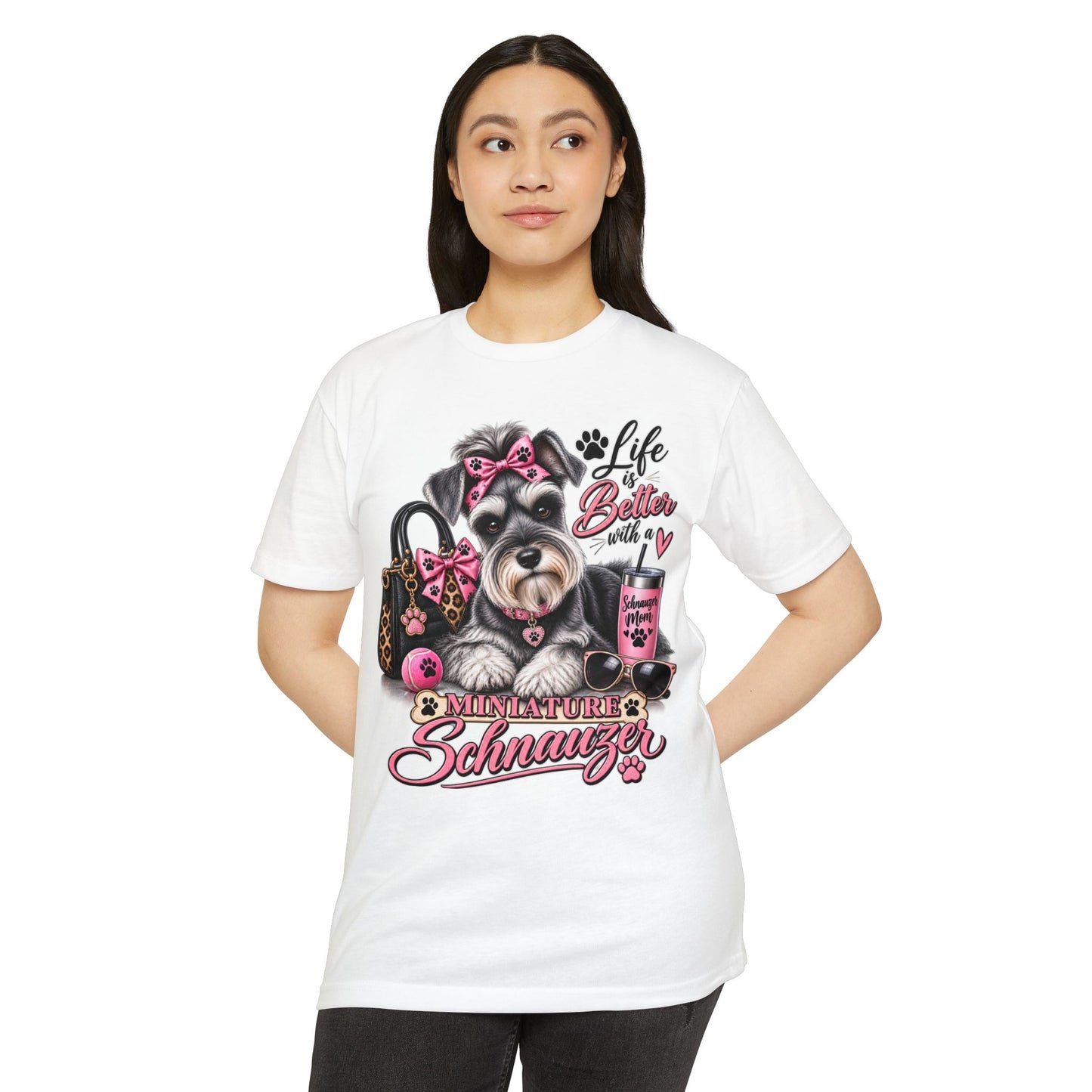 Miniature Schnauzer T-Shirt — "Life’s Better with a Miniature Schnauzer" Cute Dog Tee