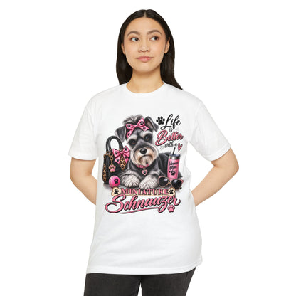 Miniature Schnauzer T-Shirt — "Life’s Better with a Miniature Schnauzer" Cute Dog Tee