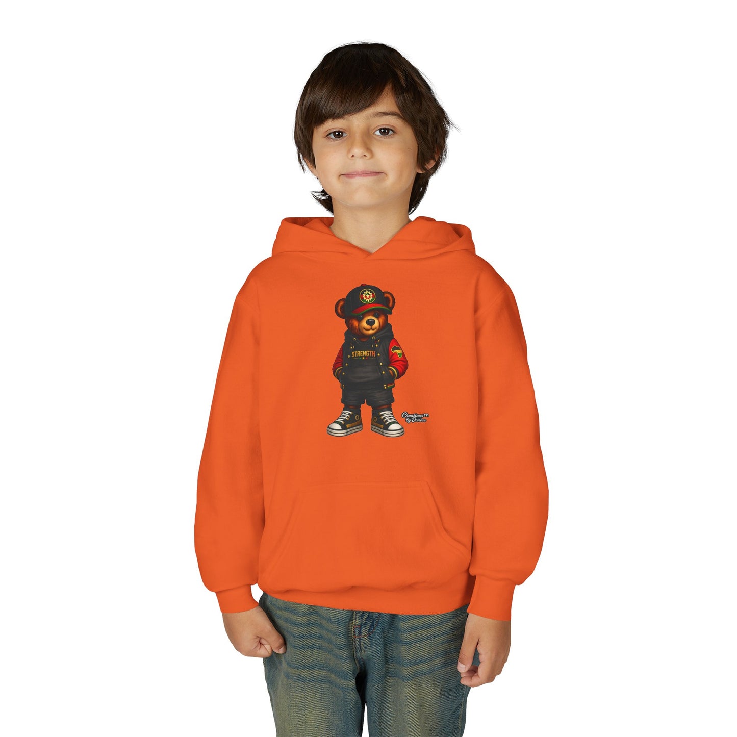 Youth Bear Hoodie – Streetwear Teddy Graphic Pullover for Kids