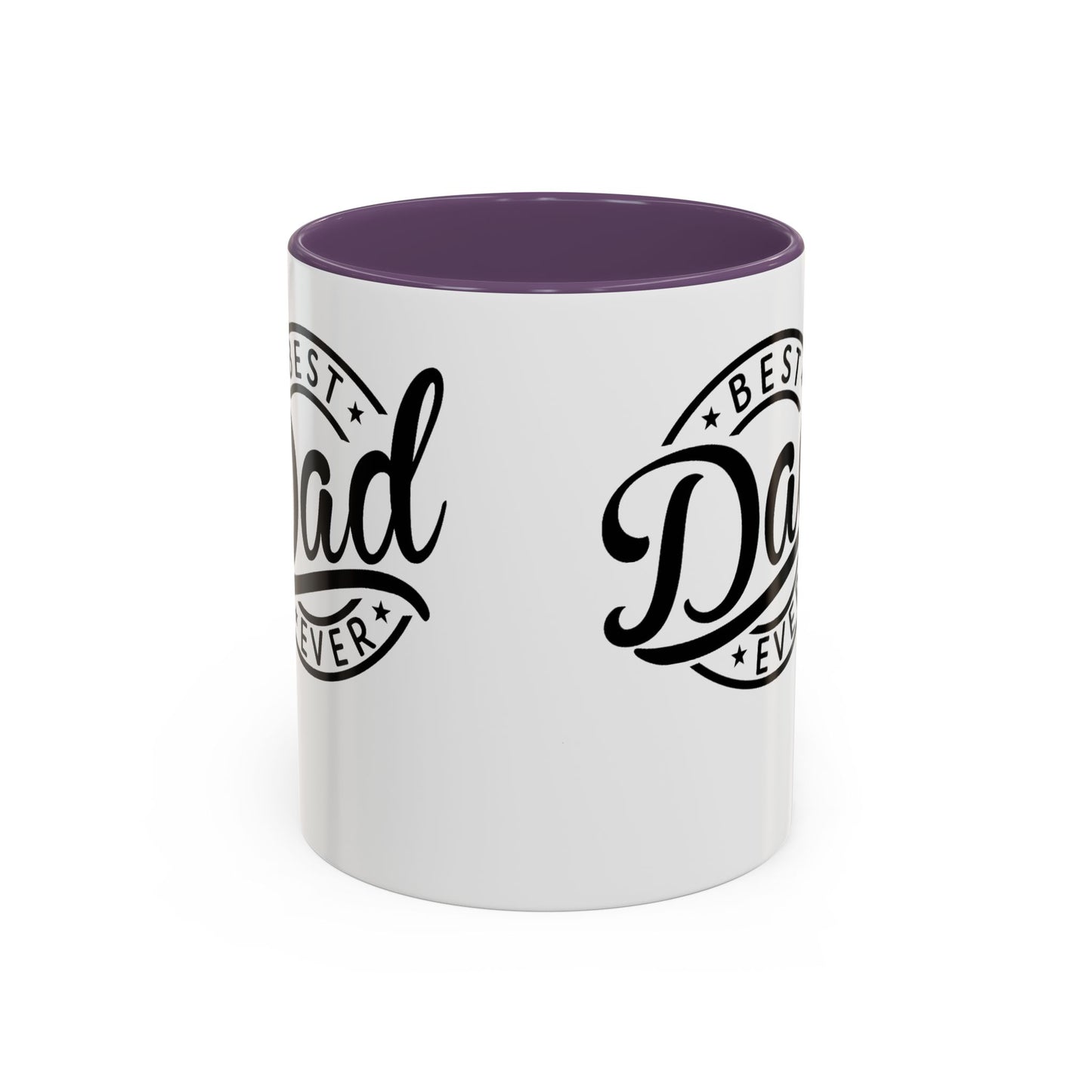 Best Dad Ever Accent Coffee Mug — Black Handle & Inner Rim, Father's Day Gift (11oz & 15oz)