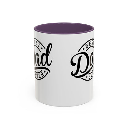 Best Dad Ever Accent Coffee Mug — Black Handle & Inner Rim, Father's Day Gift (11oz & 15oz)