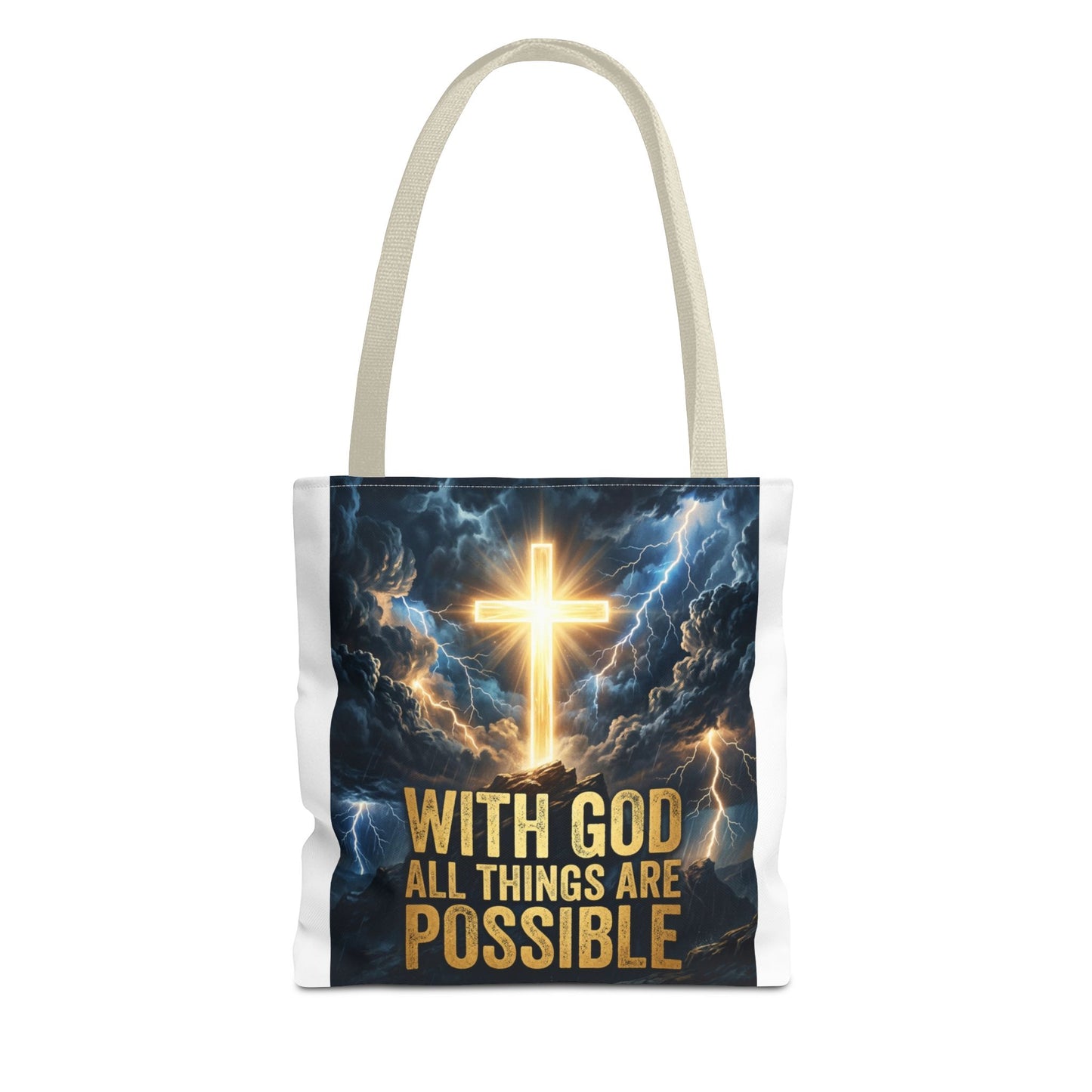 "With God All Things Are Possible" Tote Bag