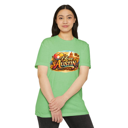 I Love Austin Graphic T-Shirt — Vintage Texas Cityscape Tee