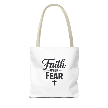 Faith Over Fear Tote Bag — Inspirational Christian Canvas Tote