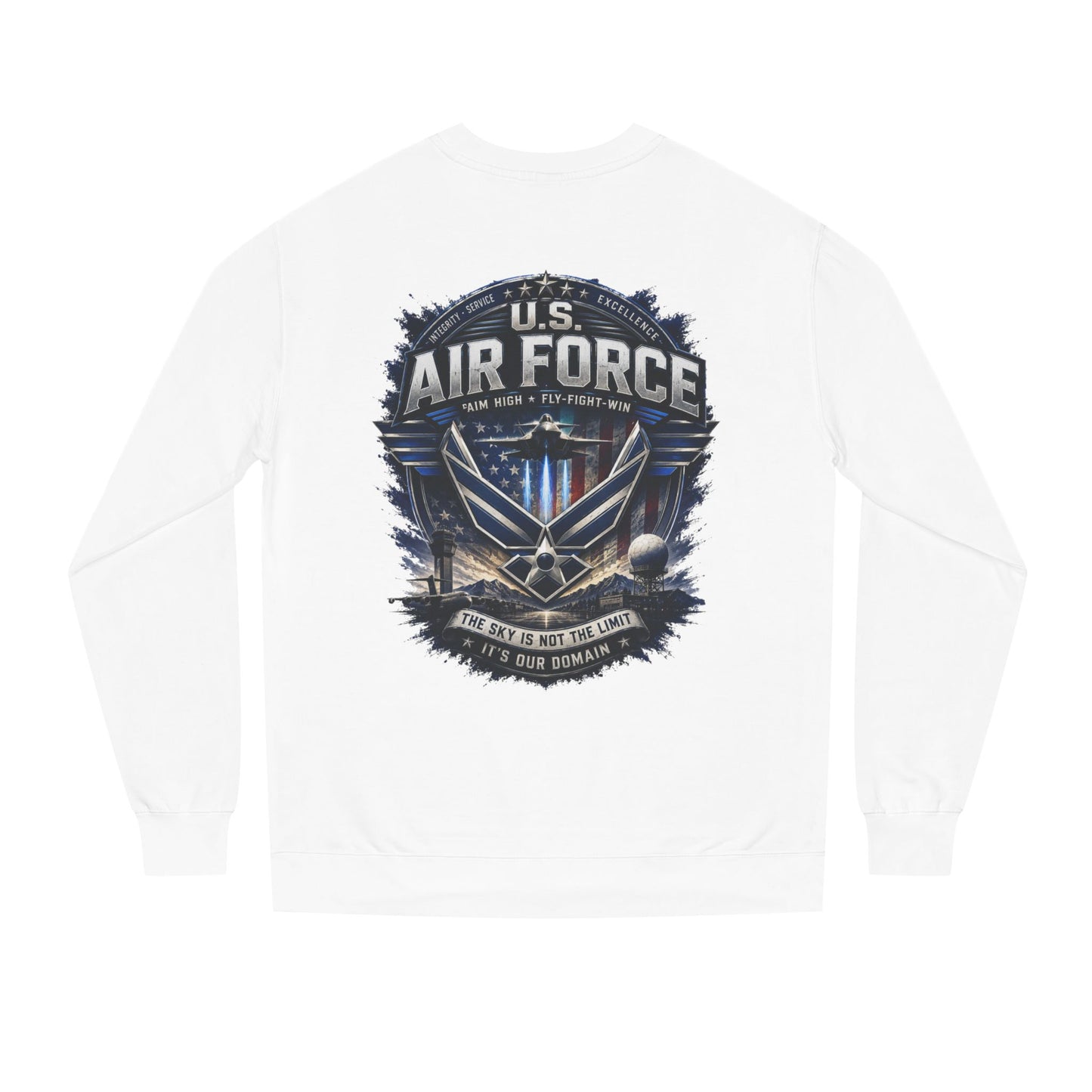 Air Force Crewneck Sweatshirt - U.S. Military Emblem Graphic