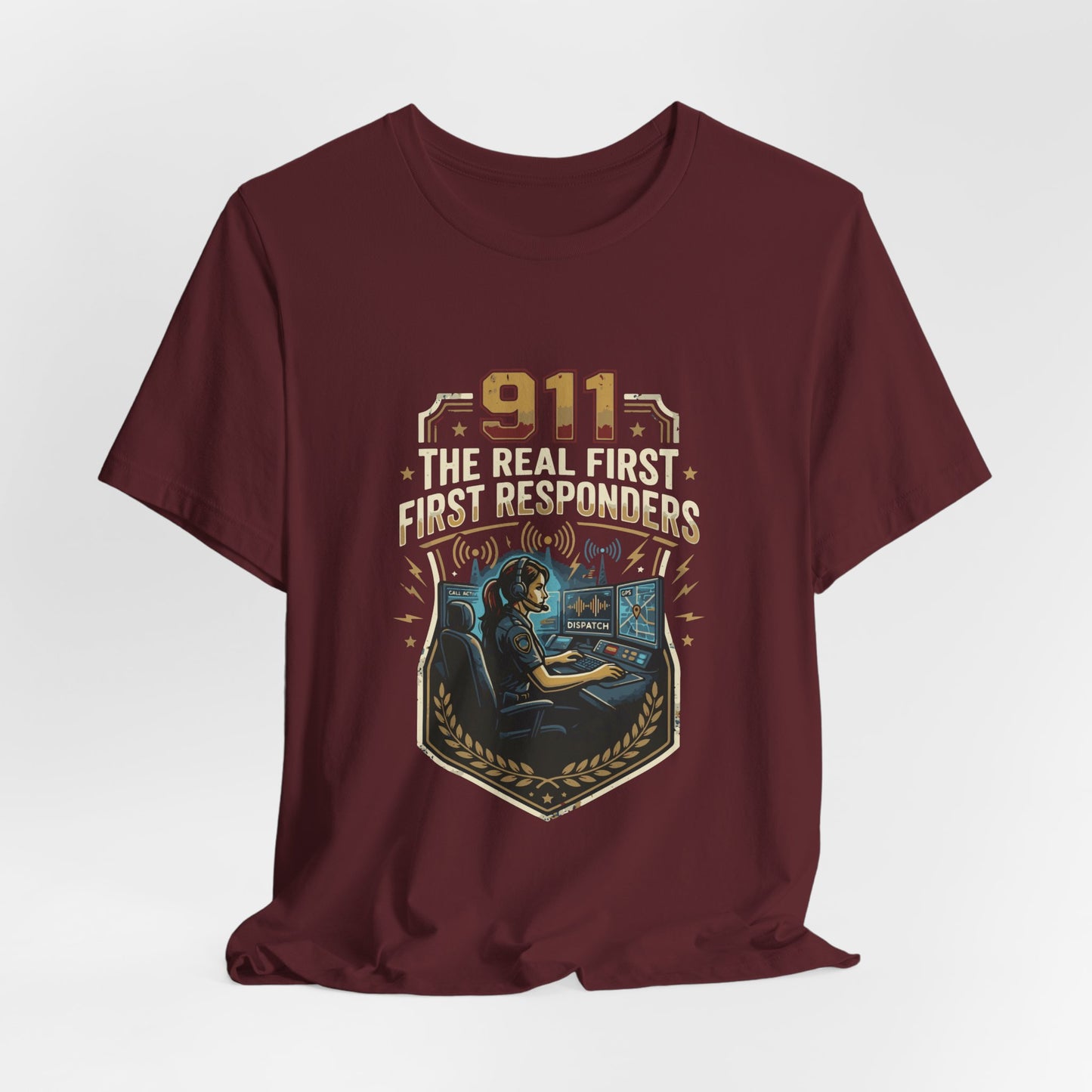 911 Call Center T‑Shirt — "The Real First First Responders" Tribute Tee