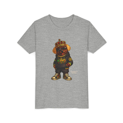 Youth Tee — 'Lil King' Crowned Bear Graphic Shirt