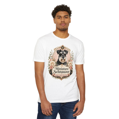 Miniature Schnauzer Floral Portrait T-Shirt