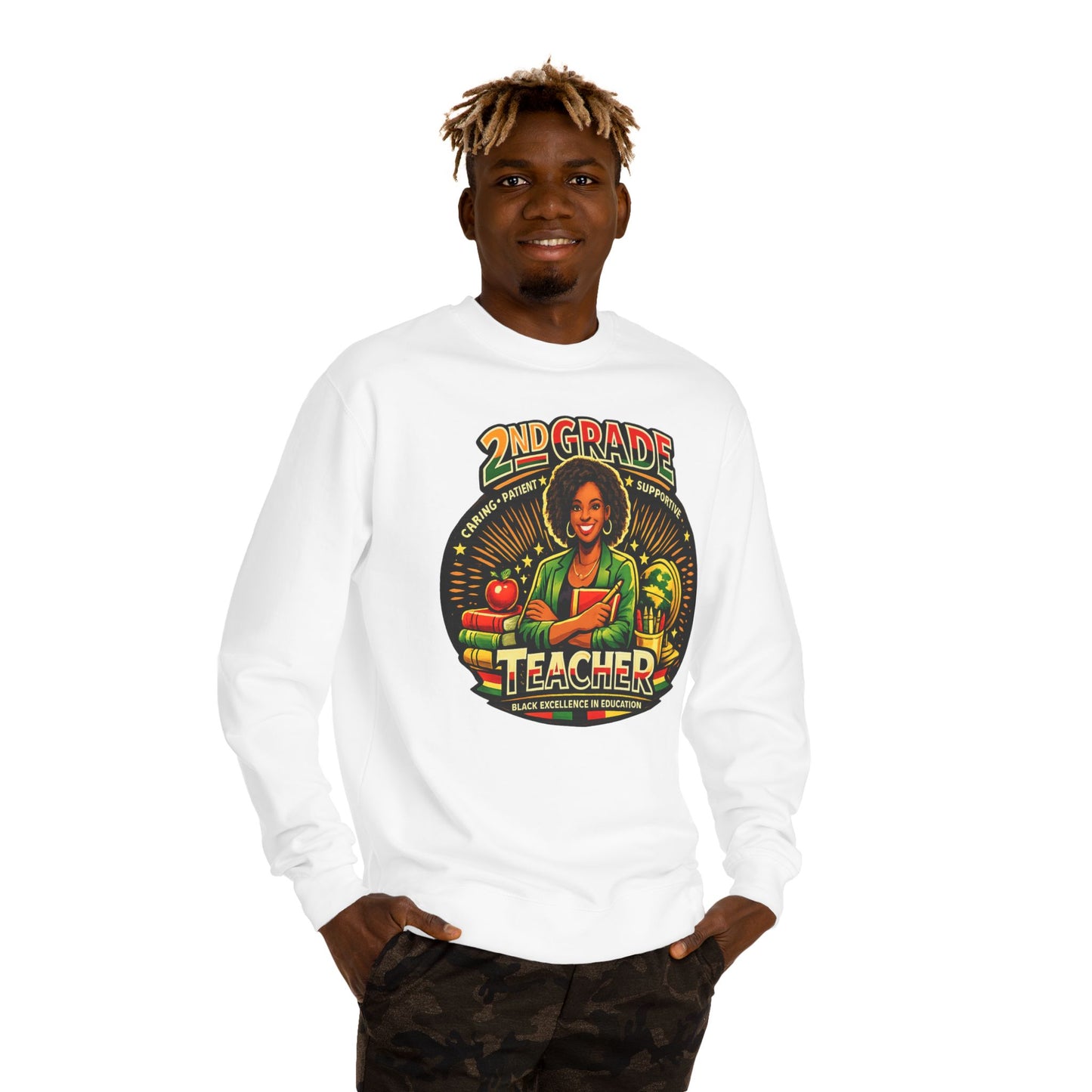 2nd Grade Teacher Sweatshirt — Proud Black Educator Crewneck