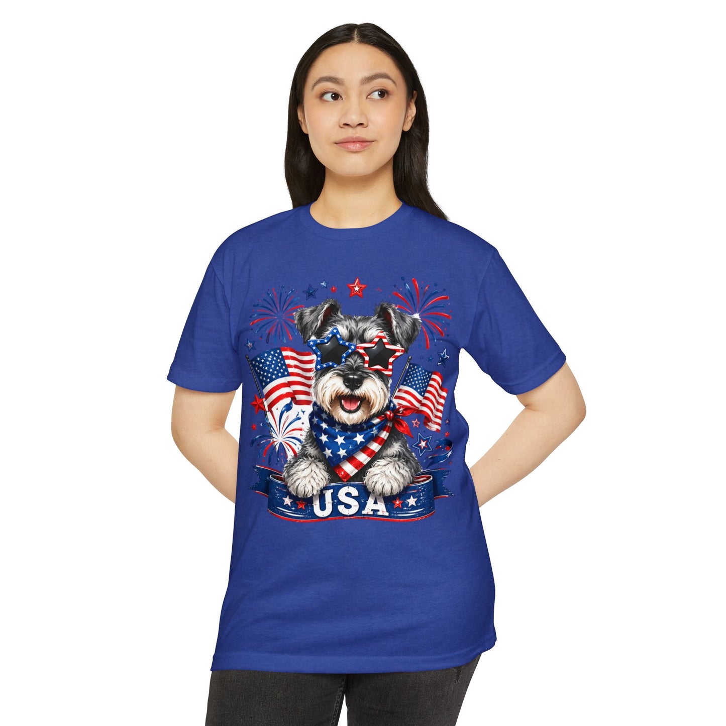 Patriotic Schnauzer USA T-Shirt