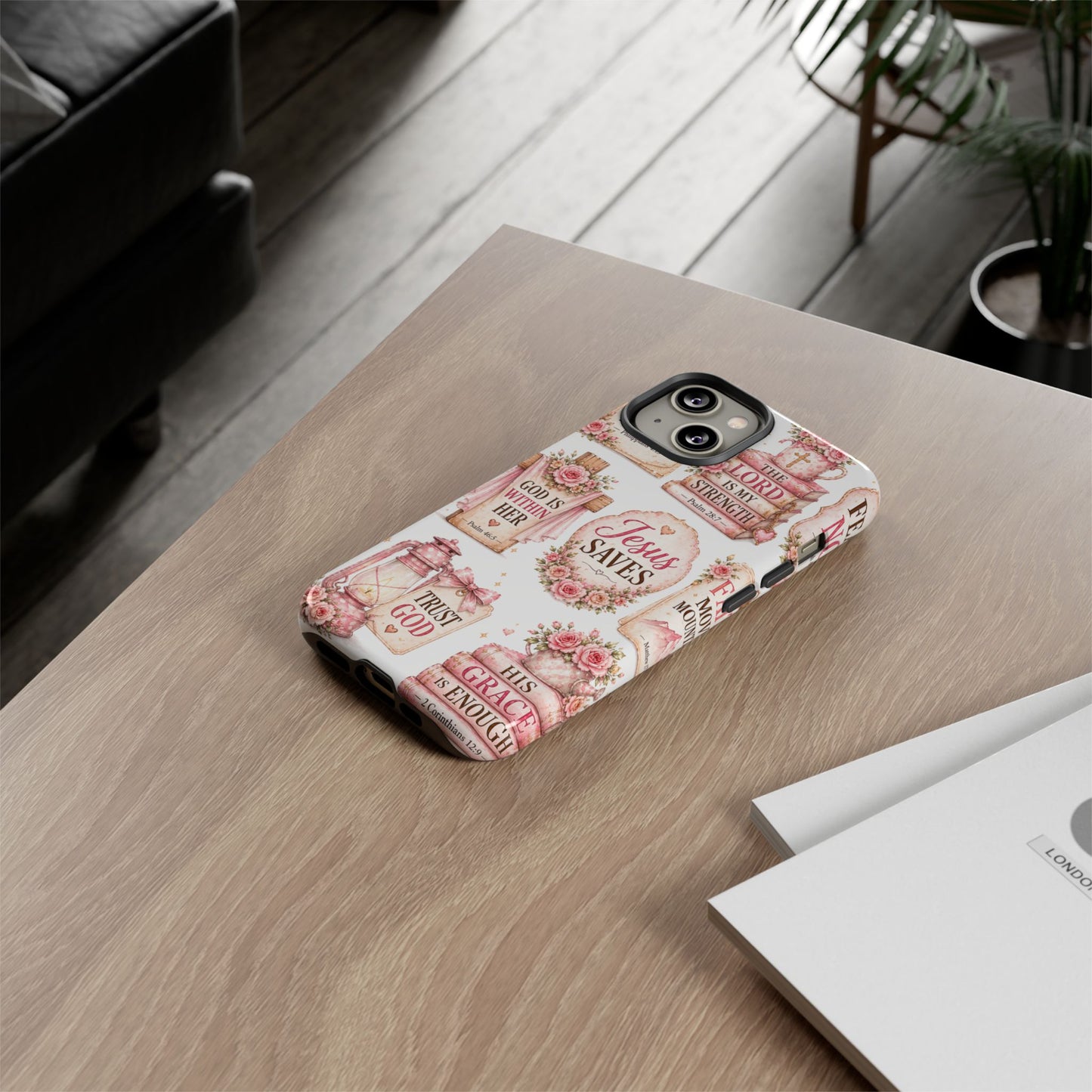 Faith Phone Case — 'Jesus Saves' Floral Christian Scripture iPhone Case