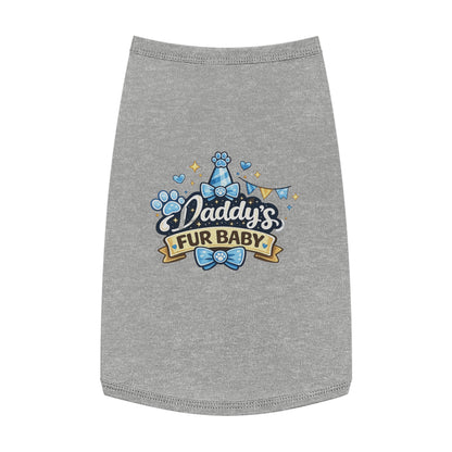 Pet Tank — "Daddy's Fur Baby" Blue Bow Paw Print Dog Tank Top