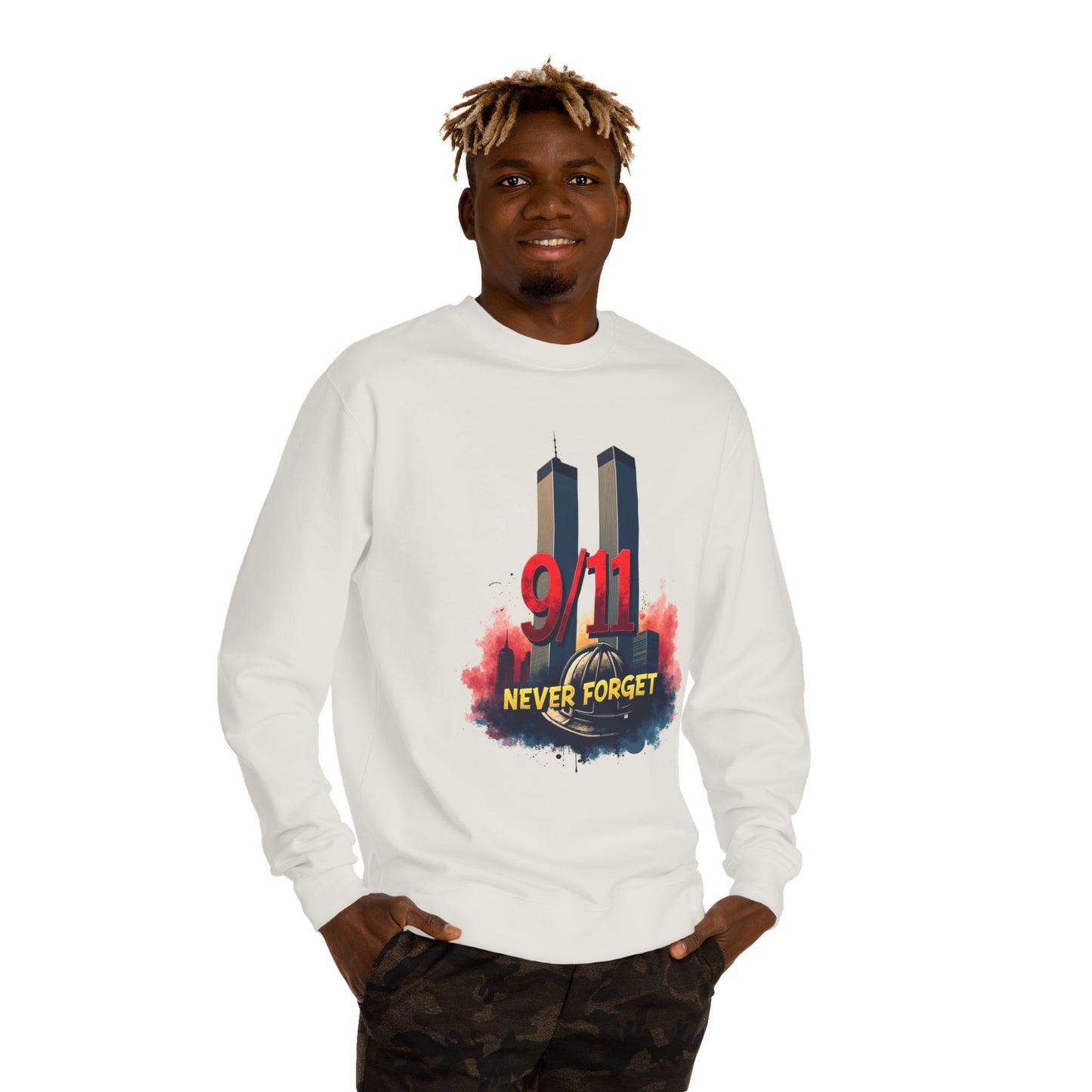 9/11 Never Forget Sweatshirt — Twin Towers Memorial Crewneck